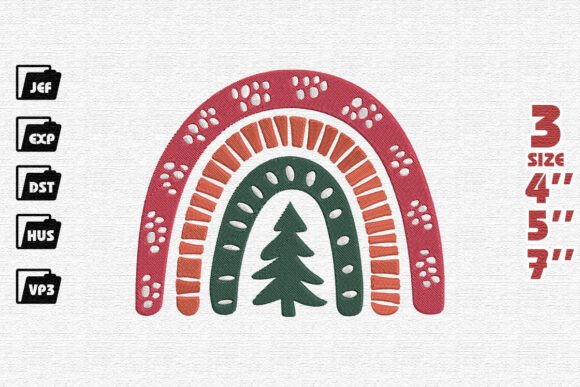 A Very Merry Rainbow Christmas Embroidery