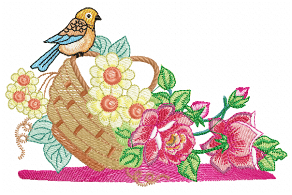 Bird and Flower Basket Embroidery Review