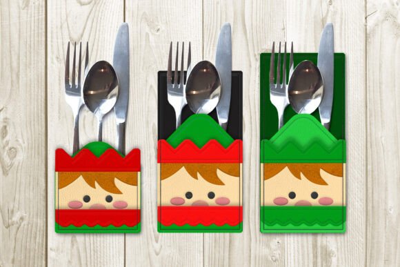 Christmas Elf Face Silverware Sleeve ITH Review