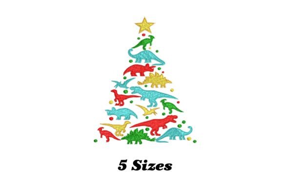 Dinosaur Christmas Tree Embroidery