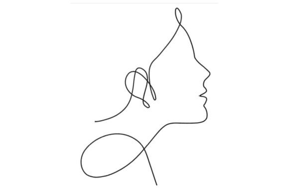 One Line Woman Girl Face Embroidery Design Review