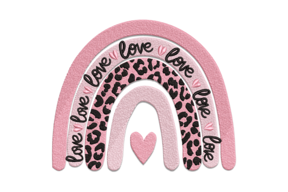 Valentine's Day Sketch Rainbow Embroidery
